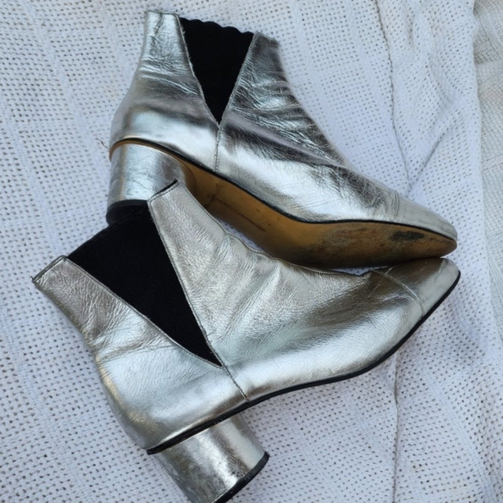 Rebecca Minkoff Silver Ankle Boots 10